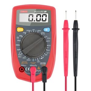 Etekcity digital multimeter including needle-tip red and black probes.