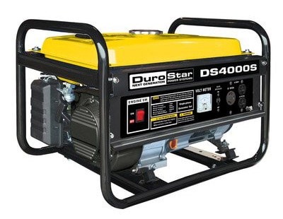 A small DuroStar portable electric generator over a white background.