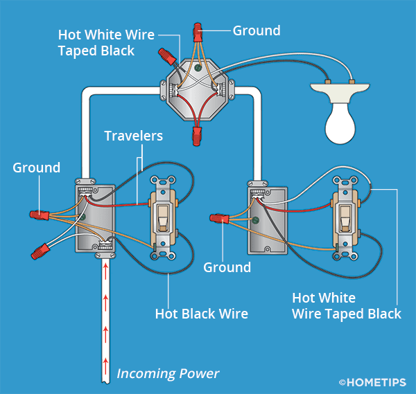 how to connect a 3 way switch with lights