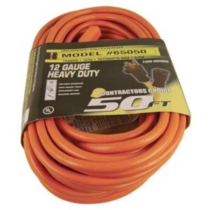 Orange heavy-duty extension cord.