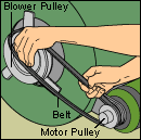 furnace-blower-belt1 ac not working motor pulley