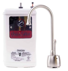 Waste King instant hot water dispenser tank and a sink-top spout.