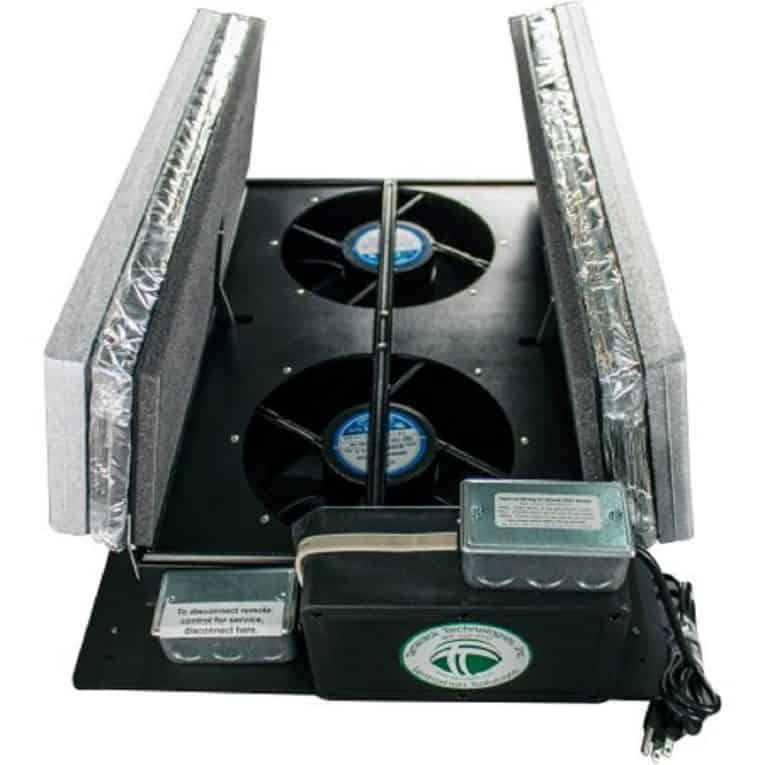 Tamarack Technologies whole house fan with auto-seal insulated doors.