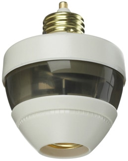 Inexpensive motion detector screws into a light socket, then receives a light bulb. Photo: First Alert
