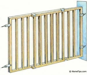 A safety gate should prevent small children from getting to the sop of a staircase.
