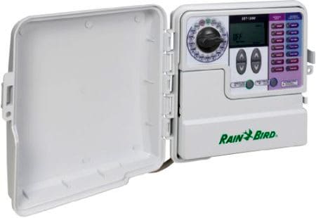 Automatic timer offers flexible control for multiple sprinkler circuits. Photo: Rain Bird 