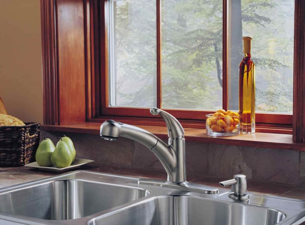 Stainless-steel sink is both practical and beautiful.