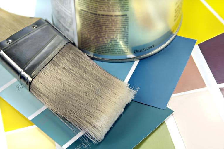 A nylon brush works with either latex or alkyd oil-based paints.