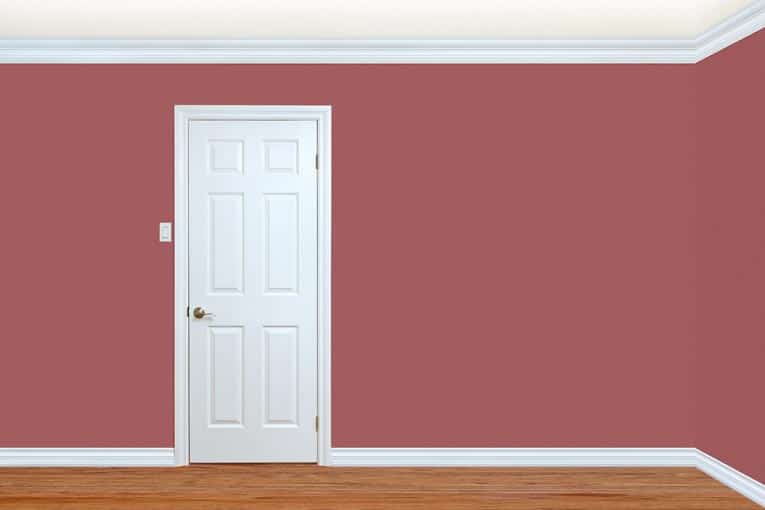 Commonly used interior moldings include base trim, door trim, and cove molding along the top of the wall.