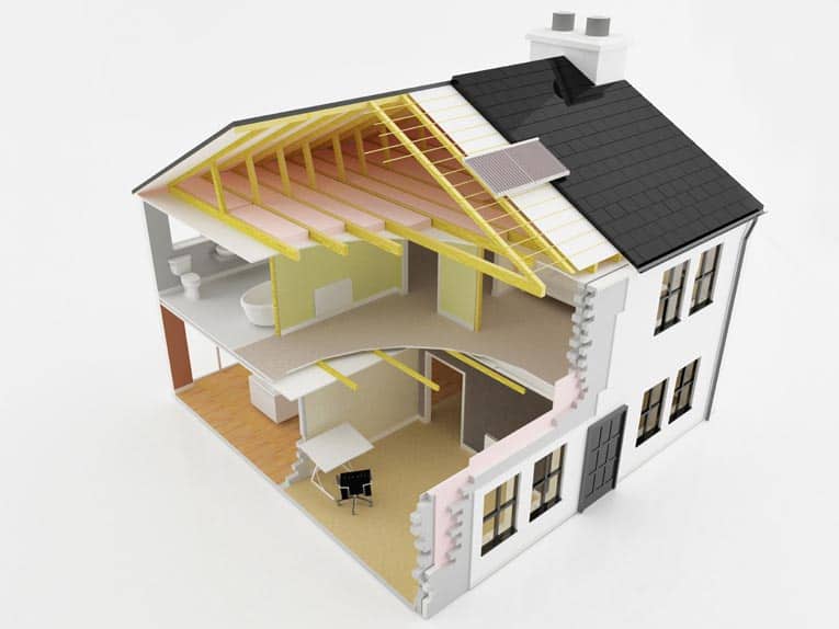 cross section of energy efficient house