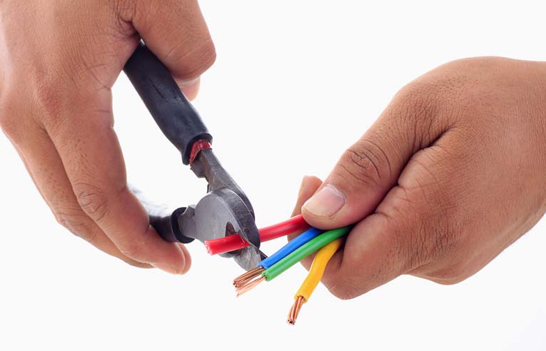 Using a wire stripper, cut into wire's insulation without cutting the wire, and then pull toward end of wire to remove the insulation.