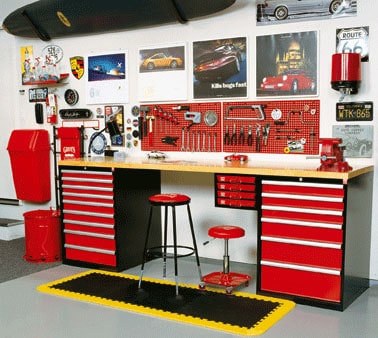 garage workbench cabinets