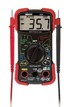 Innova digital multimeter including needle-tip red and black probes.