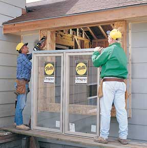 installing clad wood window