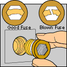 If your circuits are protected by fuses, remove and replace those that are blown.
