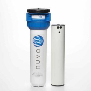 Nuvo H2O salt-free water softener with a cartridge.