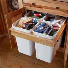 Special orgainizers extend the usefulness of cabinets. Photo: Kraftmaid