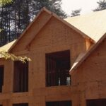 House’s exterior including walls with plywood sheathing.