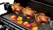 Barbecue rotisserie. Courtesy Weber-Stephen Products Co.