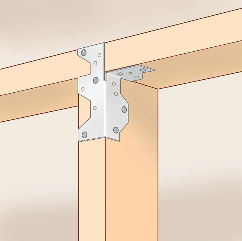 Stud-framing clips attached to each wall stud.