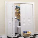 White bi-fold laundry room doors.