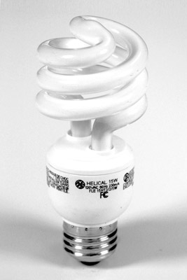 Compact fluorescent light bulbs are a must for saving home energy.