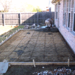 pouring concrete patio slab