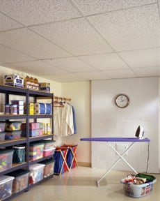 basement remodel with ceiling