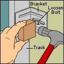 adjusting garage door bracket