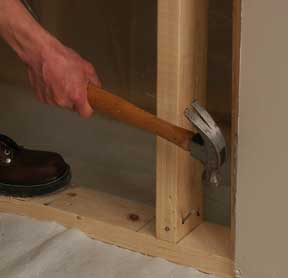 toenailing a wall stud