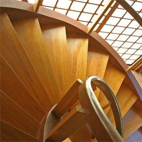 circular hardwood stairs