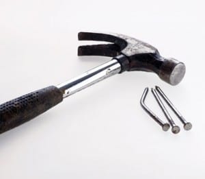 hammer and 3 nails