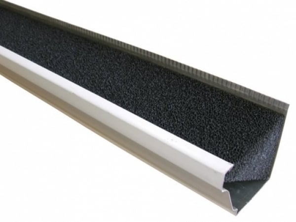 A polyurethane foam gutter guard insert over a white background.