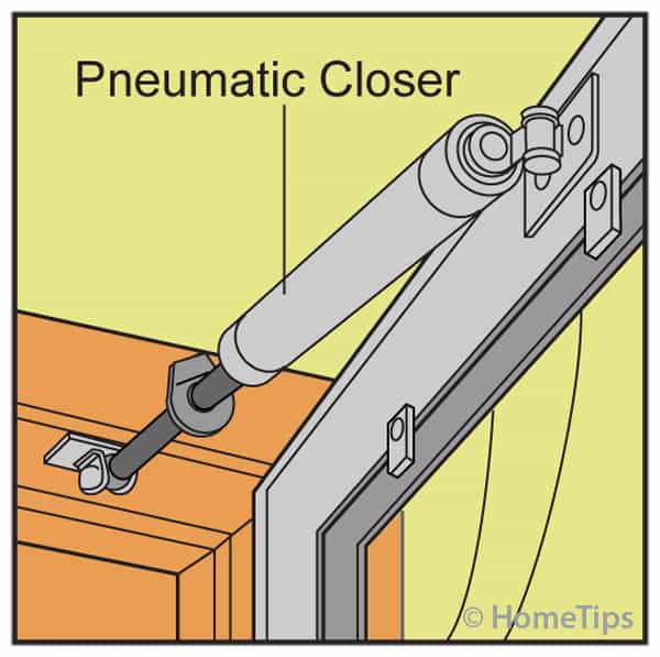 Pneumatic Door Closer Installed