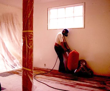 sanding a wood floor