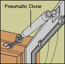 Pneumatic screen storm door closer