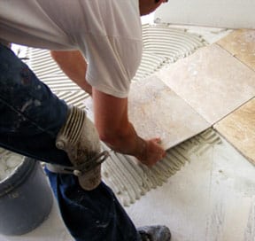 Stone tile installation 