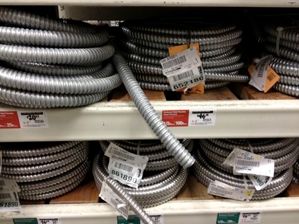 Flexible conduit provides a protective sleeve for electrical wires.