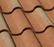 Granulated-stone finished metal tile roof.