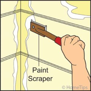 scraping loose paint