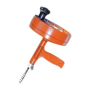 An orange drain auger. 