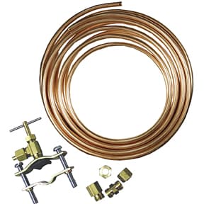 Ice maker repair tap valve and copper tubing