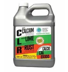 A galloon of CLR calcium, lime, and rust remover. 