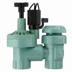 Plastic anti-siphon sprinkler control valve is the most common variety used for residential watering. Photo: Orbit