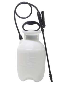 Use a garden sprayer to wet the ceiling with water. Photo: Chapin