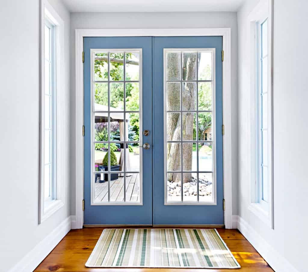 patio doors in hallway