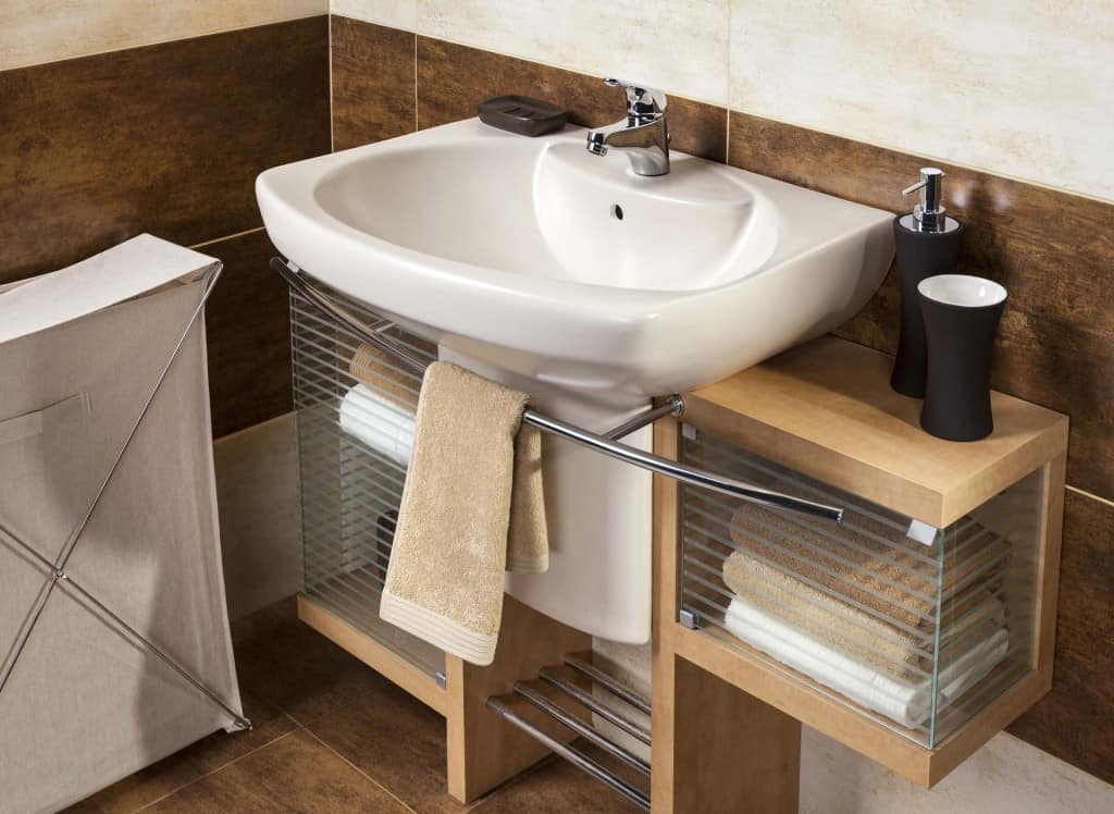 wall mounted bath sink with cabinet