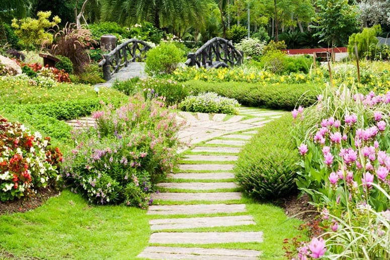 railroad ties as garden path