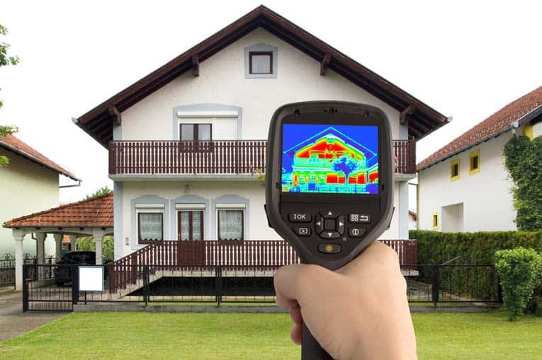 Infrared detector spots all of the places where heat leaks out of a house.