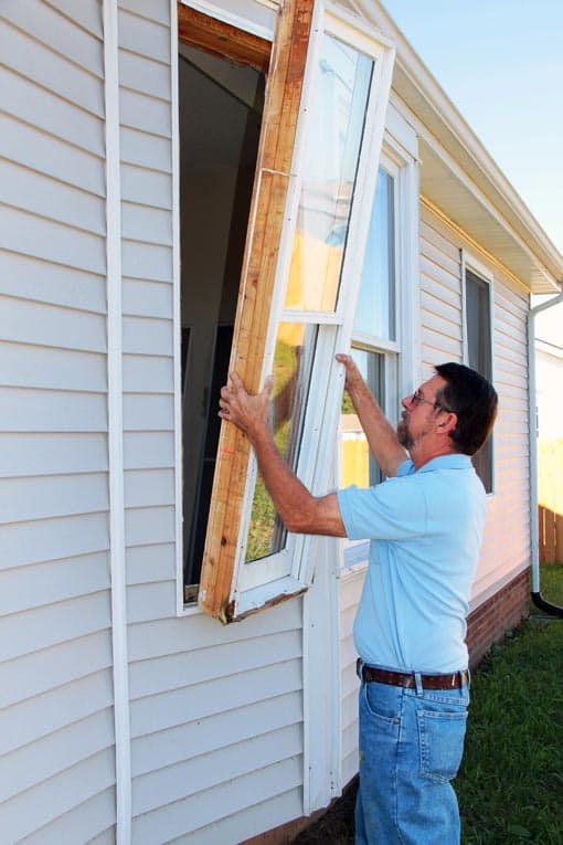 removing damaged window